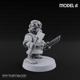 Makeshift Weapons Held High Halfling Militia A Miniature for Dungeons and Dragons, Pathfinder or other TTRPGs