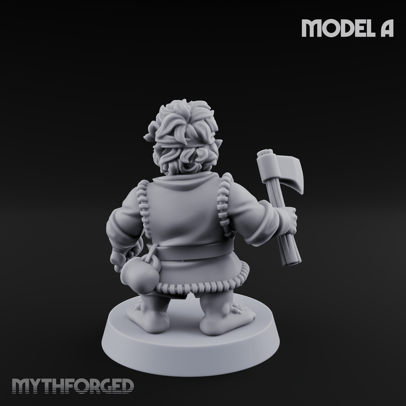 Makeshift Weapons Held High Halfling Militia A Miniature for Dungeons and Dragons, Pathfinder or other TTRPGs