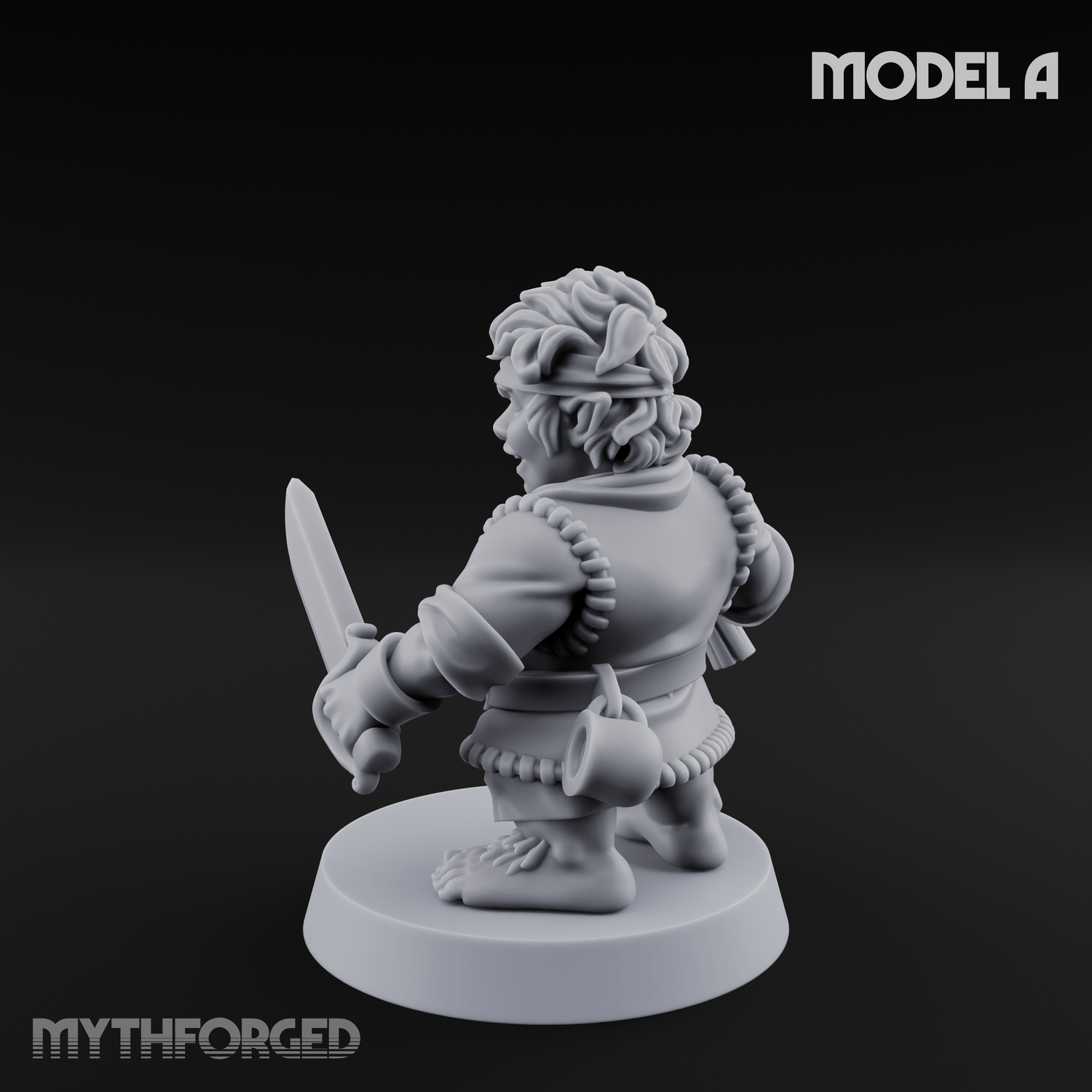 Makeshift Weapons Held High Halfling Militia A Miniature for Dungeons and Dragons, Pathfinder or other TTRPGs