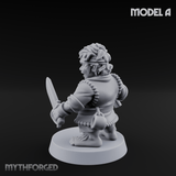 Makeshift Weapons Held High Halfling Militia A Miniature for Dungeons and Dragons, Pathfinder or other TTRPGs