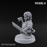 Makeshift Weapons Held High Halfling Militia A Miniature for Dungeons and Dragons, Pathfinder or other TTRPGs