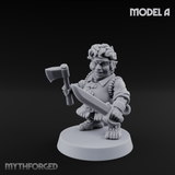 Makeshift Weapons Held High Halfling Militia A Miniature for Dungeons and Dragons, Pathfinder or other TTRPGs
