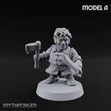 Makeshift Weapons Held High Halfling Militia A Miniature for Dungeons and Dragons, Pathfinder or other TTRPGs