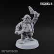 Makeshift Weapons Held High Halfling Militia B Miniature for Dungeons and Dragons, Pathfinder or other TTRPGs