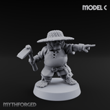 Makeshift Weapons Held High Halfling Militia Miniature for Dungeons and Dragons, Pathfinder or other TTRPGs