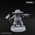 Makeshift Weapons Held High Halfling Militia C Miniature for Dungeons and Dragons, Pathfinder or other TTRPGs