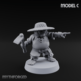 Makeshift Weapons Held High Halfling Militia Miniature for Dungeons and Dragons, Pathfinder or other TTRPGs