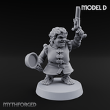 Makeshift Weapons Held High Halfling Militia Miniature for Dungeons and Dragons, Pathfinder or other TTRPGs