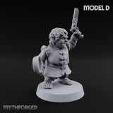 Makeshift Weapons Held High Halfling Militia Miniature for Dungeons and Dragons, Pathfinder or other TTRPGs