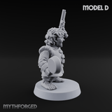 Makeshift Weapons Held High Halfling Militia D Miniature for Dungeons and Dragons, Pathfinder or other TTRPGs