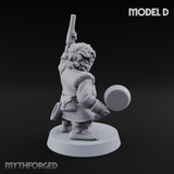 Makeshift Weapons Held High Halfling Militia D Miniature for Dungeons and Dragons, Pathfinder or other TTRPGs