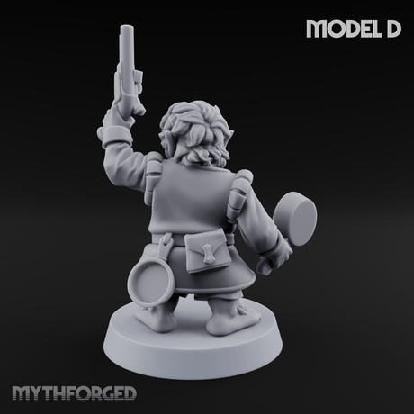Makeshift Weapons Held High Halfling Militia D Miniature for Dungeons and Dragons, Pathfinder or other TTRPGs