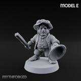 Makeshift Weapons Held High Halfling Militia Miniature for Dungeons and Dragons, Pathfinder or other TTRPGs