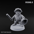 Makeshift Weapons Held High Halfling Militia E Miniature for Dungeons and Dragons, Pathfinder or other TTRPGs