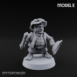 Makeshift Weapons Held High Halfling Militia Miniature for Dungeons and Dragons, Pathfinder or other TTRPGs