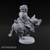 Pig Galloping Granny Halfling Rider Miniature for Dungeons and Dragons, Pathfinder or other TTRPGs