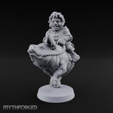 Pig Galloping Granny Halfling Rider Miniature for Dungeons and Dragons, Pathfinder or other TTRPGs