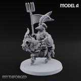 Forking Forward Halfling Pony Riders A Miniature for Dungeons and Dragons, Pathfinder or other TTRPGs