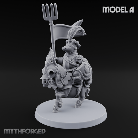 Forking Forward Halfling Pony Riders Miniature for Dungeons and Dragons, Pathfinder or other TTRPGs