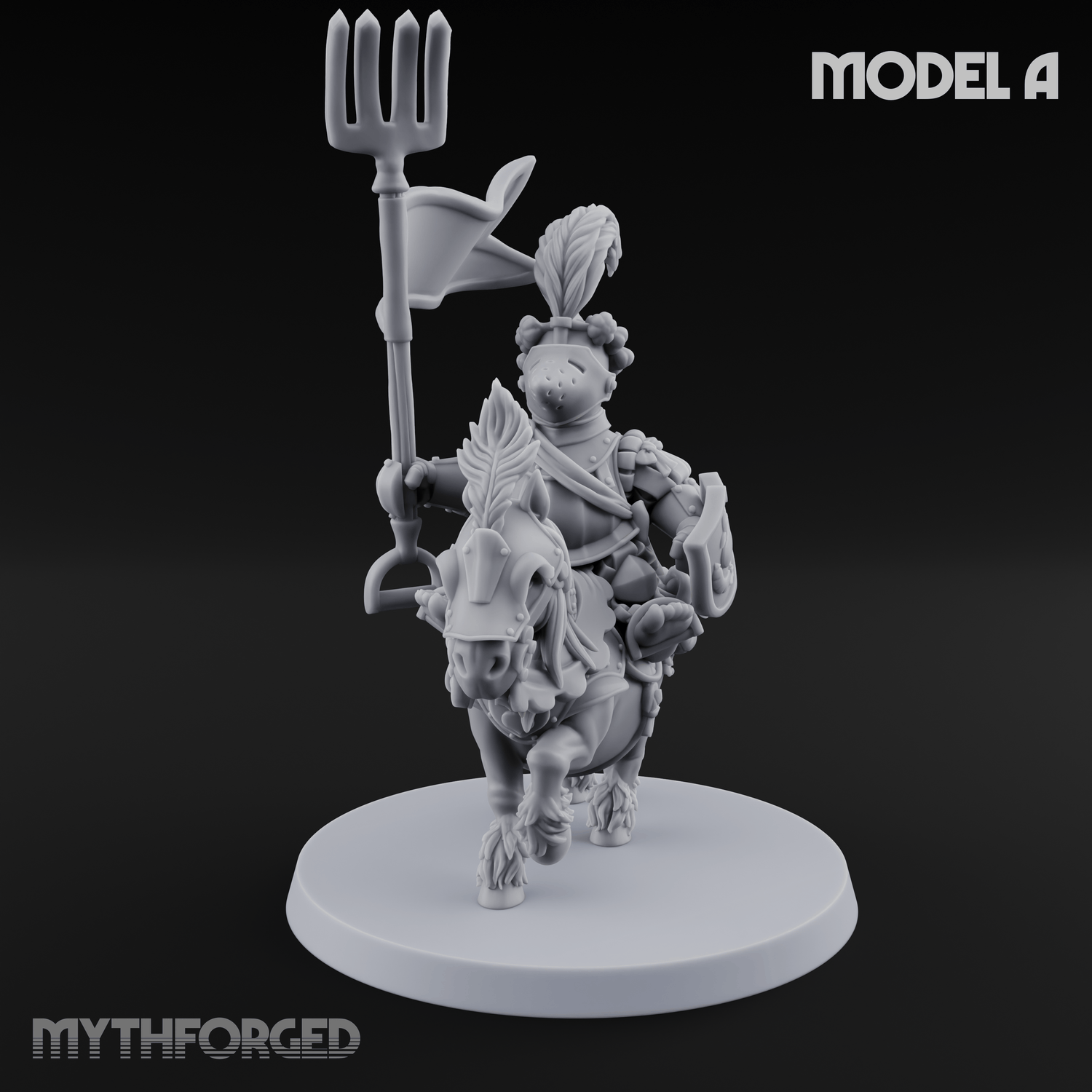 Forking Forward Halfling Pony Riders A Miniature for Dungeons and Dragons, Pathfinder or other TTRPGs