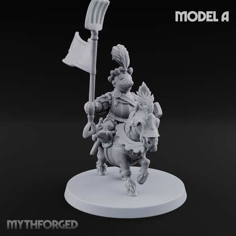 Forking Forward Halfling Pony Riders A Miniature for Dungeons and Dragons, Pathfinder or other TTRPGs
