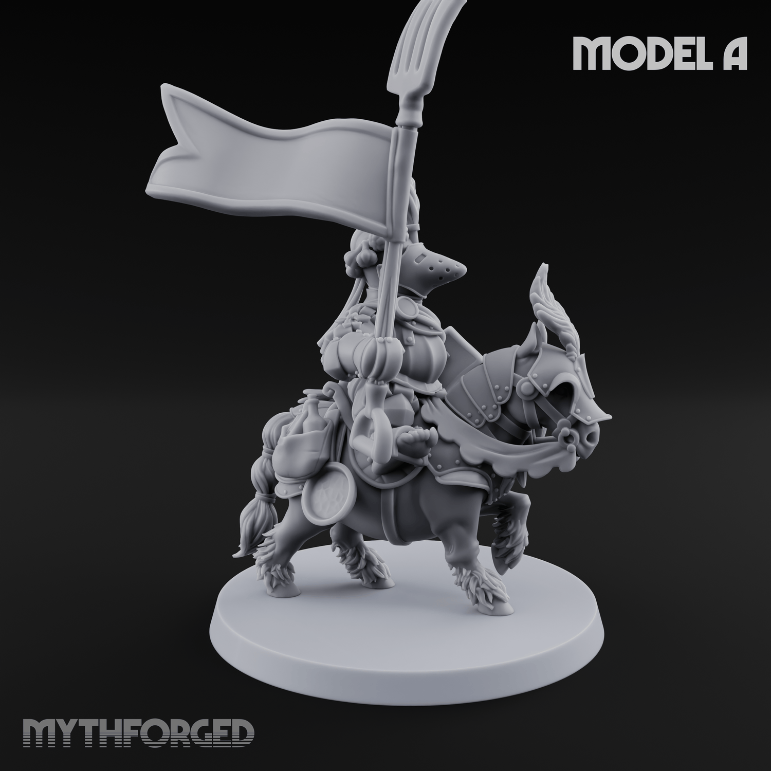 Forking Forward Halfling Pony Riders A Miniature for Dungeons and Dragons, Pathfinder or other TTRPGs