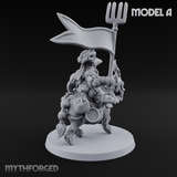 Forking Forward Halfling Pony Riders A Miniature for Dungeons and Dragons, Pathfinder or other TTRPGs