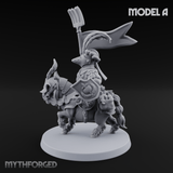 Forking Forward Halfling Pony Riders A Miniature for Dungeons and Dragons, Pathfinder or other TTRPGs