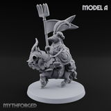 Forking Forward Halfling Pony Riders A Miniature for Dungeons and Dragons, Pathfinder or other TTRPGs