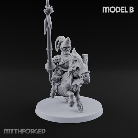 Forking Forward Halfling Pony Riders B Miniature for Dungeons and Dragons, Pathfinder or other TTRPGs