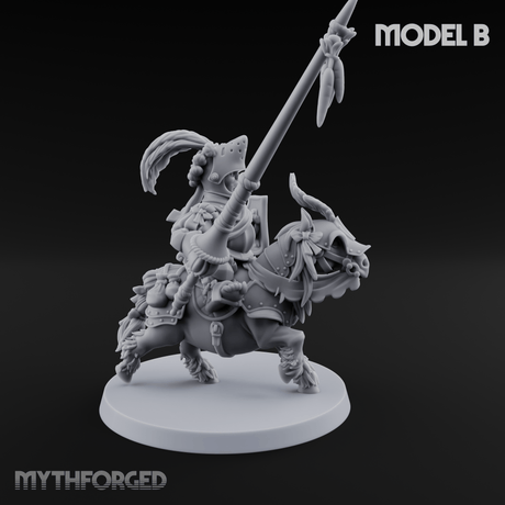 Forking Forward Halfling Pony Riders B Miniature for Dungeons and Dragons, Pathfinder or other TTRPGs