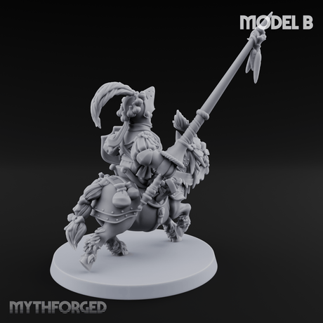 Forking Forward Halfling Pony Riders B Miniature for Dungeons and Dragons, Pathfinder or other TTRPGs