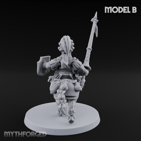 Forking Forward Halfling Pony Riders B Miniature for Dungeons and Dragons, Pathfinder or other TTRPGs