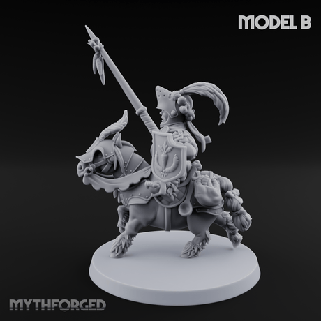 Forking Forward Halfling Pony Riders B Miniature for Dungeons and Dragons, Pathfinder or other TTRPGs