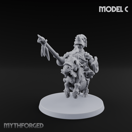 Forking Forward Halfling Pony Riders Miniature for Dungeons and Dragons, Pathfinder or other TTRPGs