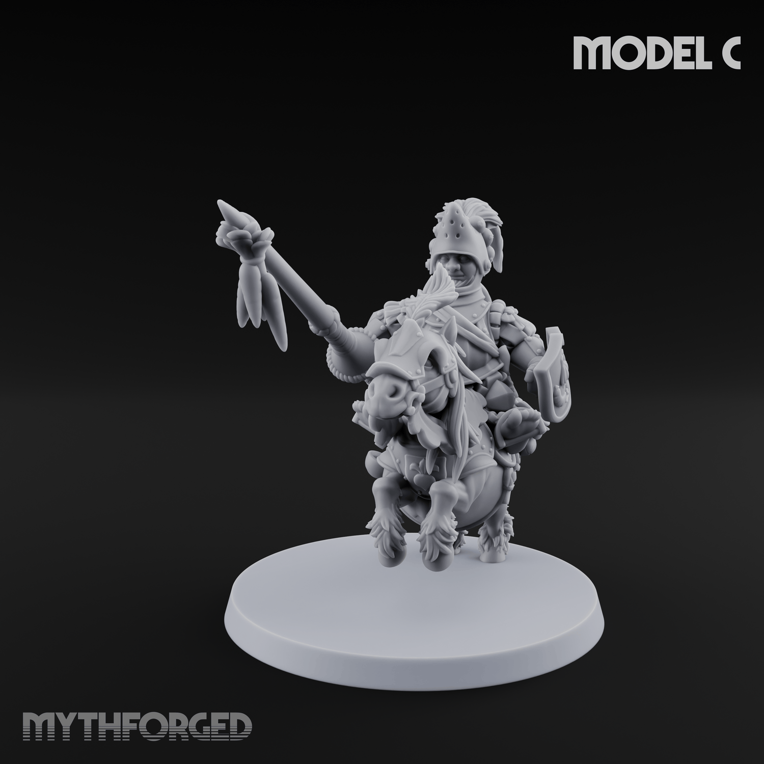 Forking Forward Halfling Pony Riders C Miniature for Dungeons and Dragons, Pathfinder or other TTRPGs
