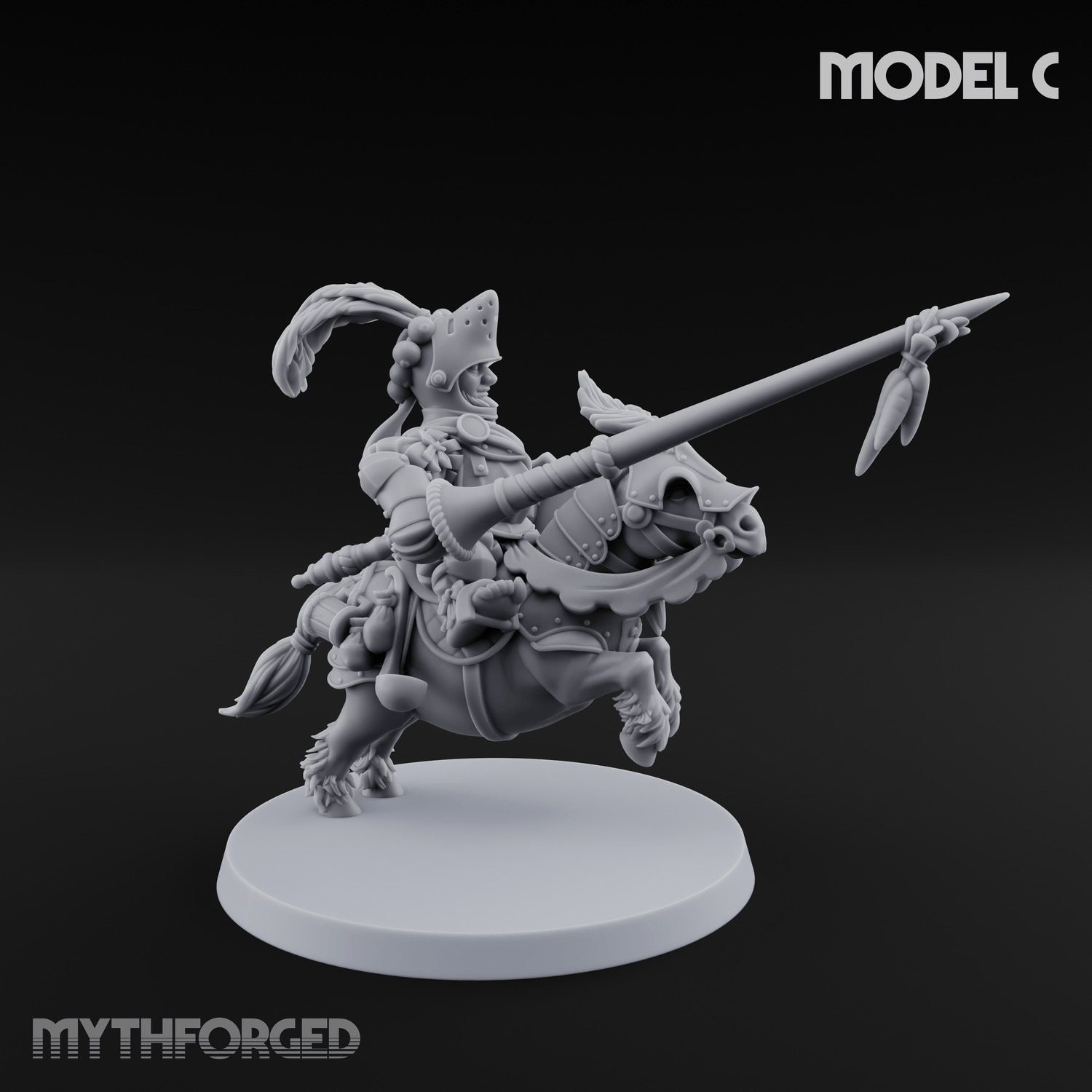 Forking Forward Halfling Pony Riders C Miniature for Dungeons and Dragons, Pathfinder or other TTRPGs
