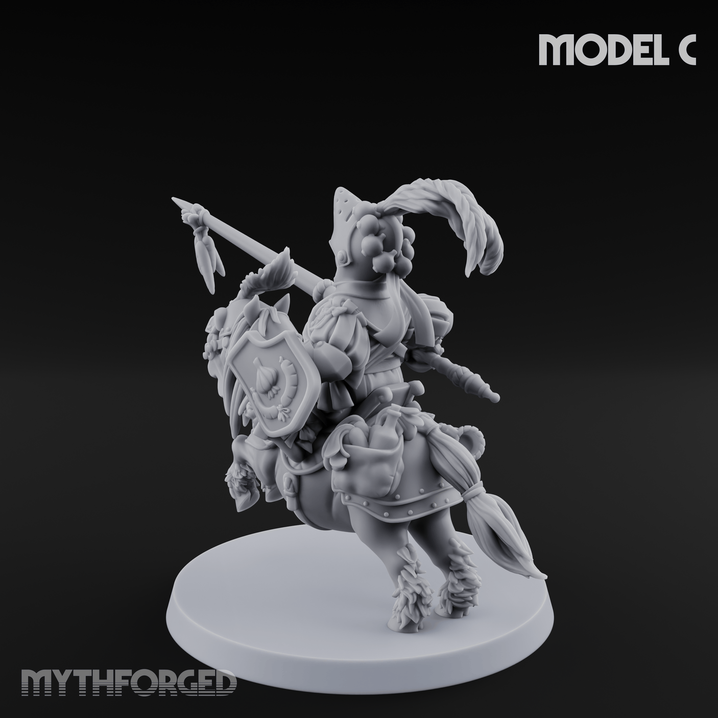 Forking Forward Halfling Pony Riders C Miniature for Dungeons and Dragons, Pathfinder or other TTRPGs