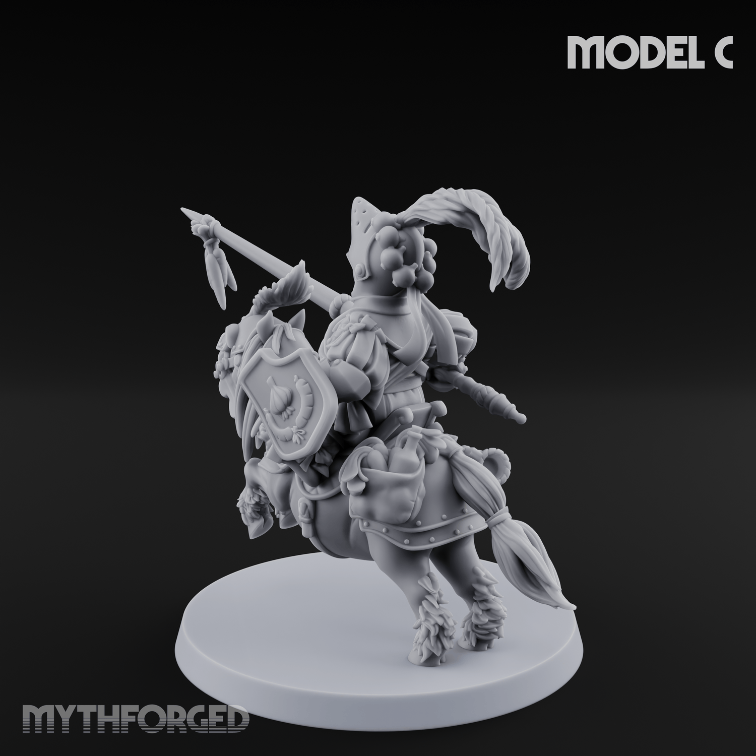 Forking Forward Halfling Pony Riders C Miniature for Dungeons and Dragons, Pathfinder or other TTRPGs