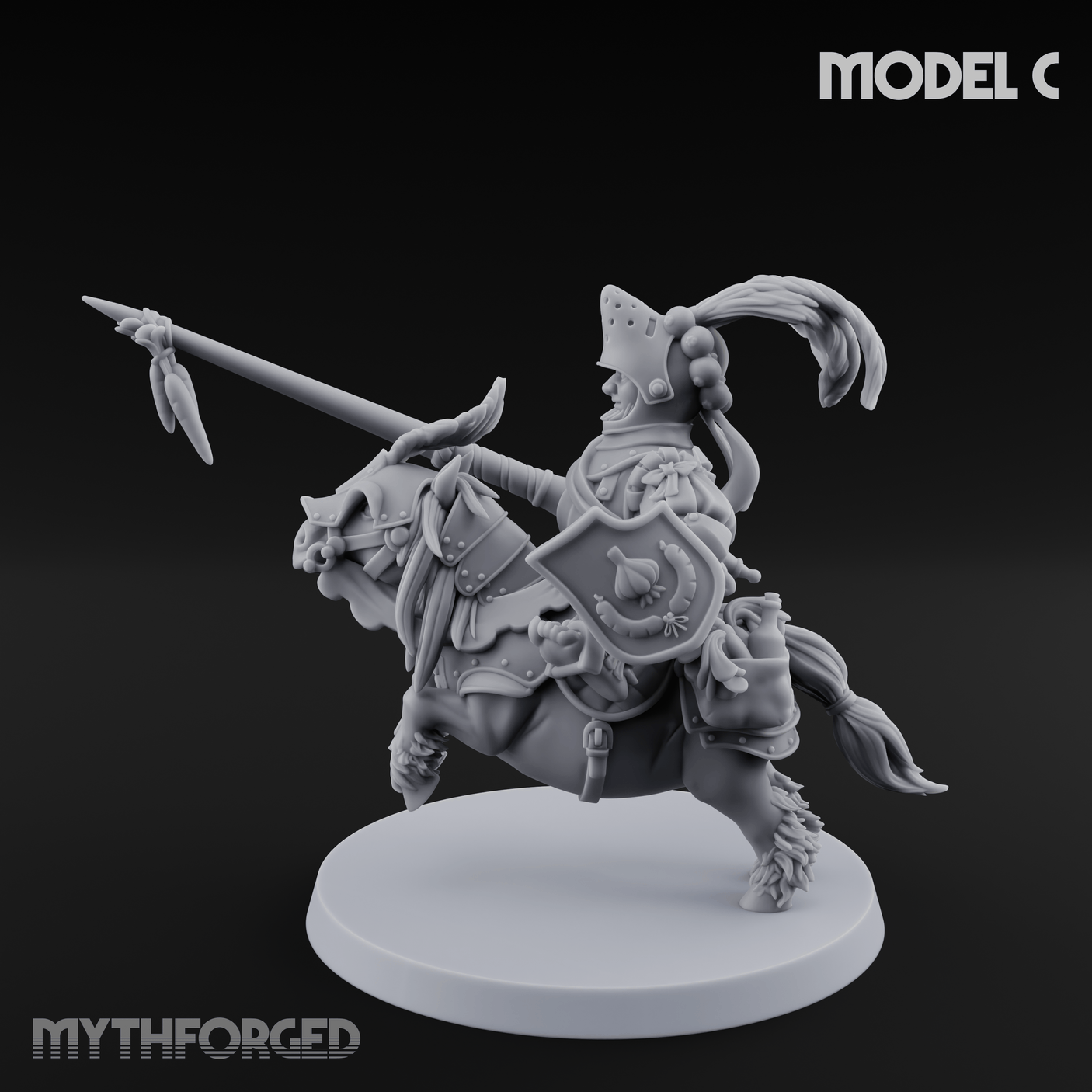Forking Forward Halfling Pony Riders C Miniature for Dungeons and Dragons, Pathfinder or other TTRPGs
