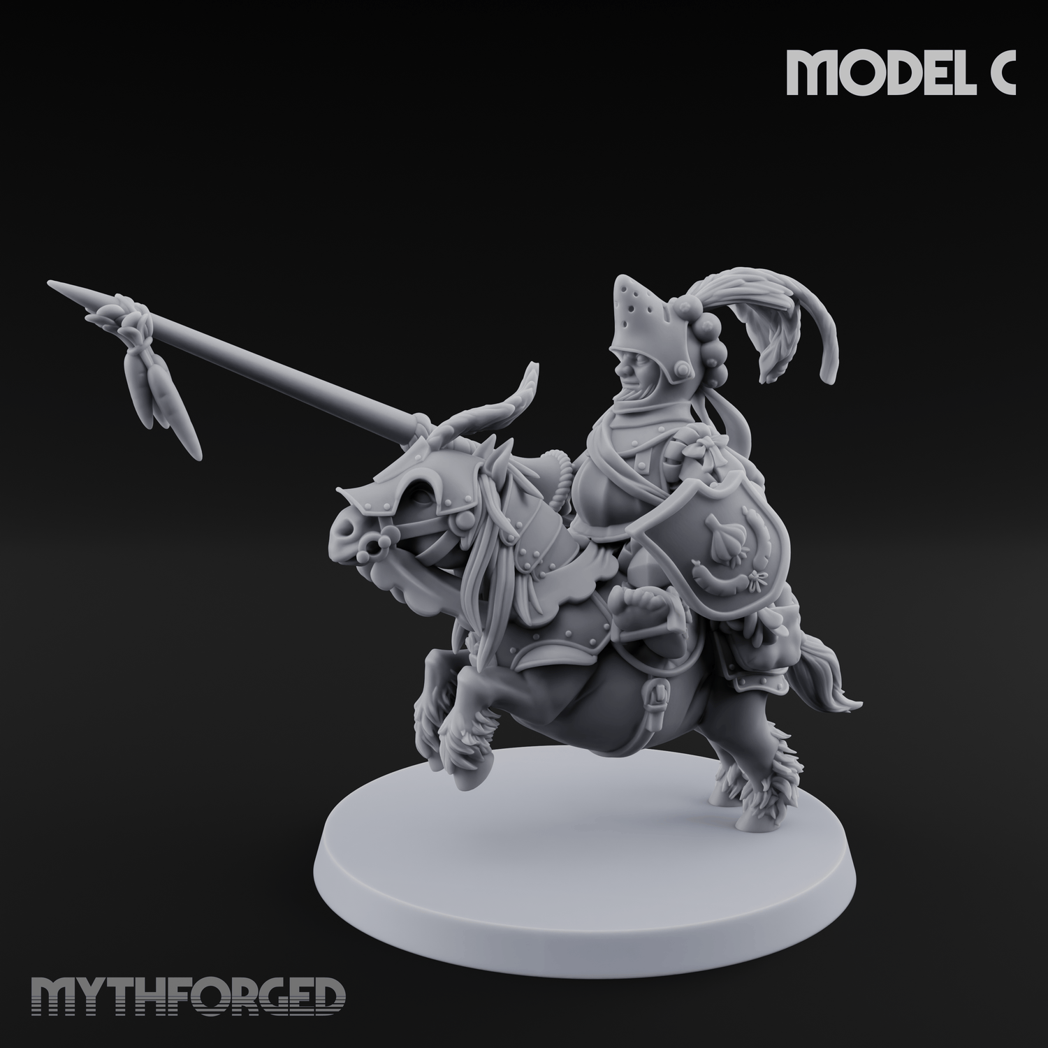 Forking Forward Halfling Pony Riders C Miniature for Dungeons and Dragons, Pathfinder or other TTRPGs