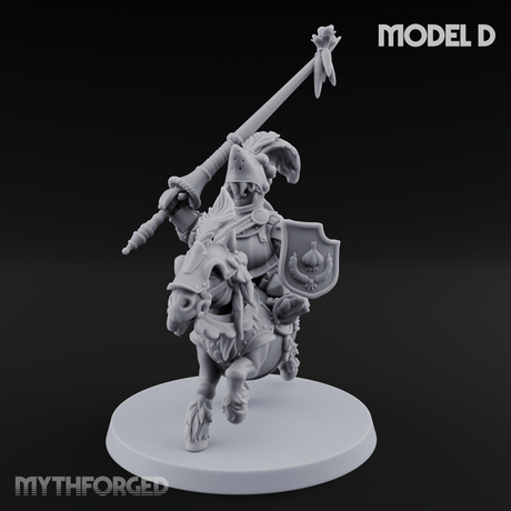 Forking Forward Halfling Pony Riders Miniature for Dungeons and Dragons, Pathfinder or other TTRPGs