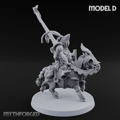 Forking Forward Halfling Pony Riders D Miniature for Dungeons and Dragons, Pathfinder or other TTRPGs