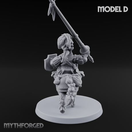 Forking Forward Halfling Pony Riders D Miniature for Dungeons and Dragons, Pathfinder or other TTRPGs