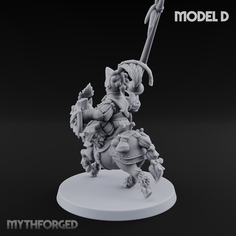 Forking Forward Halfling Pony Riders D Miniature for Dungeons and Dragons, Pathfinder or other TTRPGs