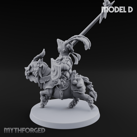 Forking Forward Halfling Pony Riders D Miniature for Dungeons and Dragons, Pathfinder or other TTRPGs