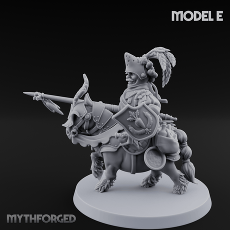 Forking Forward Halfling Pony Riders E Miniature for Dungeons and Dragons, Pathfinder or other TTRPGs