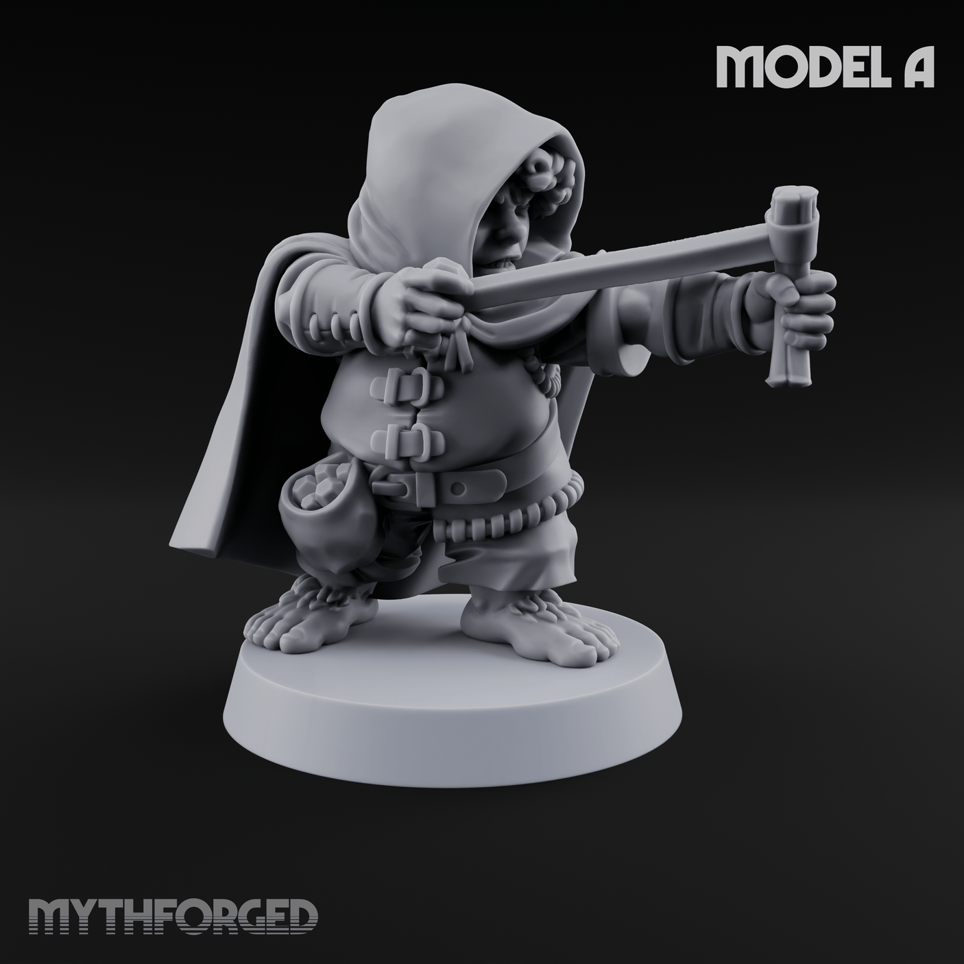 Ready To Fling Halfling Slingers Miniature for Dungeons and Dragons, Pathfinder or other TTRPGs