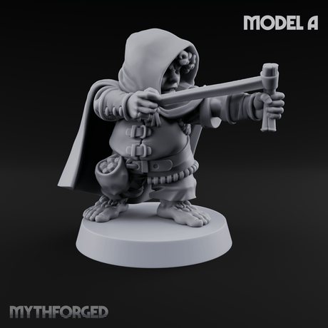 Ready To Fling Halfling Slingers Miniature for Dungeons and Dragons, Pathfinder or other TTRPGs