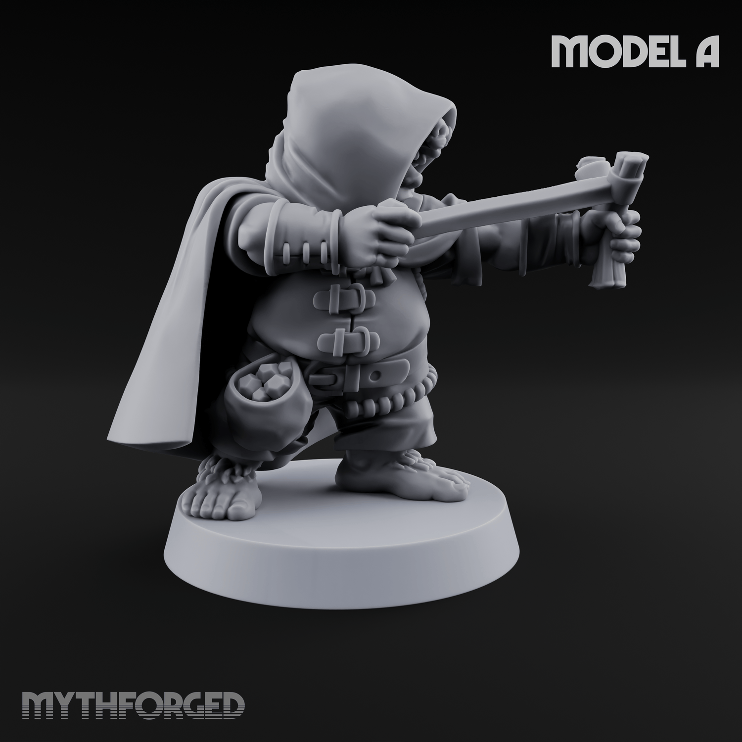 Ready To Fling Halfling Slingers Miniature for Dungeons and Dragons, Pathfinder or other TTRPGs